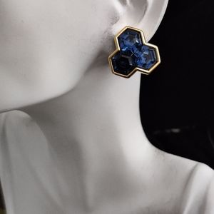 Vintage Swarovski S.A.L Honeycomb Hexagon Earrings